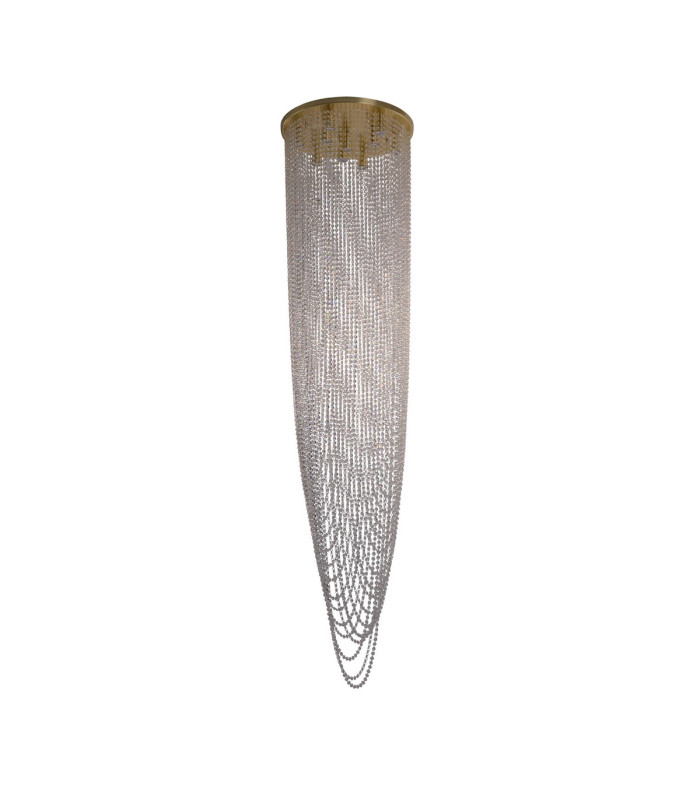 Swoop 10 Light Celling Pendant Satin Brass & Clear Crystal-2