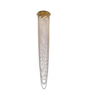 Swoop 5 Light Celling Pendant Satin Brass & Clear Crystal-1