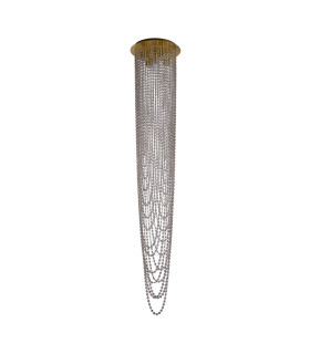 Swoop 5 Light Celling Pendant Satin Brass & Clear Crystal-2