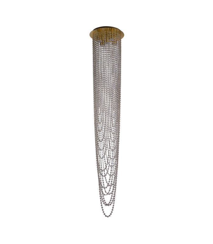 Swoop 5 Light Celling Pendant Satin Brass & Clear Crystal-2