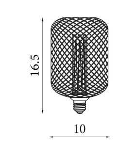 Wire Mesh Effect Drum Lamp Black Metal