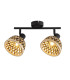 Lance 2 Light Twin Spotlight Bar Black Metal & Bamboo Shade-1