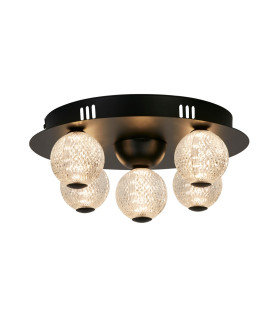 Asteroid LED Flush Light Black Metal with Clear Acrylic Balls-1