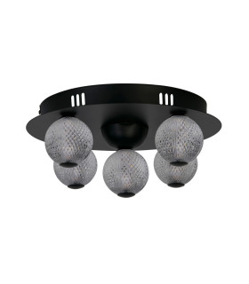 Asteroid LED Flush Light Black Metal with Clear Acrylic Balls-2