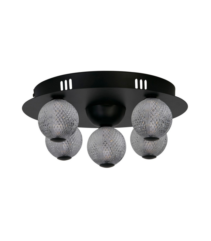 Asteroid LED Flush Light Black Metal with Clear Acrylic Balls-2