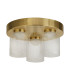 Highball LED 3 Light Flush Light Ceiling Light  Satin Brass & Clear Glass IP44-2