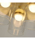 Highball LED 3 Light Flush Light Ceiling Light  Satin Brass & Clear Glass IP44-3