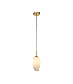 Rocky 1 Light Celling Pendant Satin Brass Metal & Glass-1