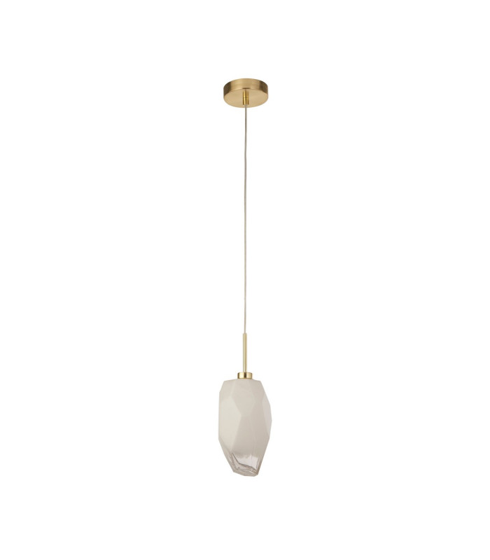 Rocky 1 Light Celling Pendant Satin Brass Metal & Glass-2