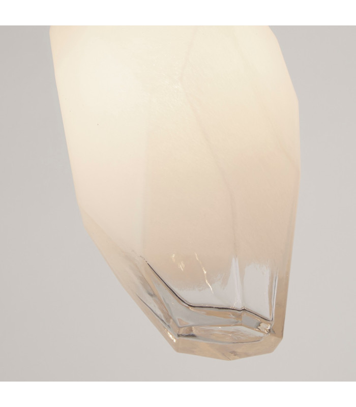Rocky 1 Light Celling Pendant Satin Brass Metal & Glass-3
