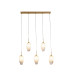 Rocky 5 Light Bar Celling Pendant Satin Brass Metal & Glass-1