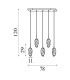 Rocky 5 Light Bar Celling Pendant, Satin Brass Metal & Glass