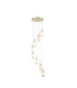 Rocky 8 Light Cluster Light Drop Celling Pendant Satin Brass Metal & Glass-1