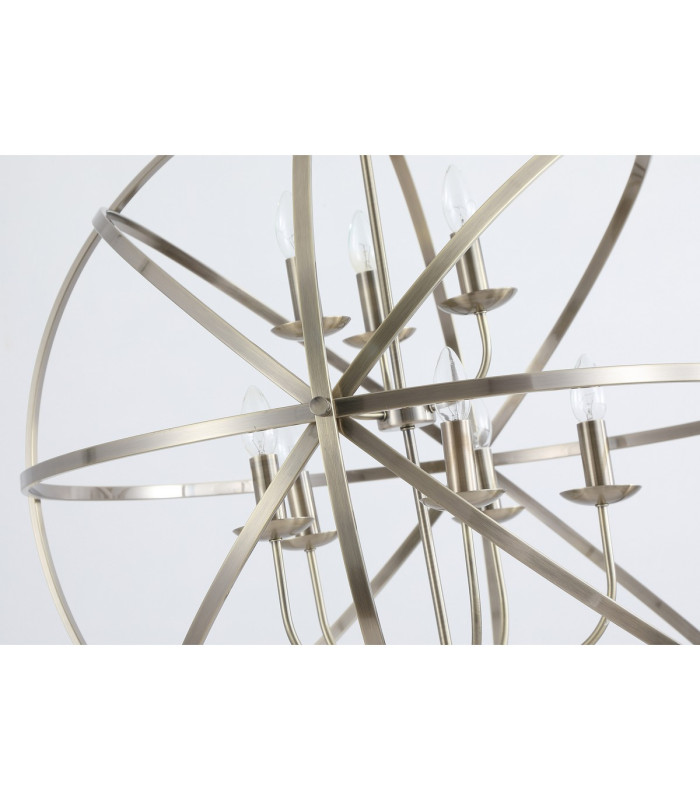 Orbit 8 Light Spherical Celling Pendant Antique Brass Metal-3