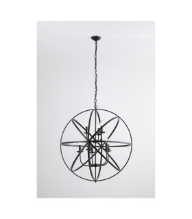 Orbit 8 Light Spherical Celling Pendant Matt Black Metal-1