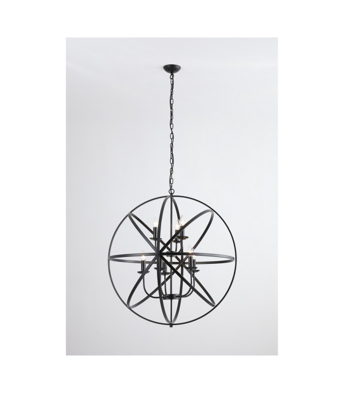 Orbit 8 Light Spherical Celling Pendant Matt Black Metal-1