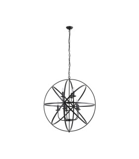 Orbit 8 Light Spherical Celling Pendant Matt Black Metal-2