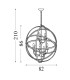Orbit 8 Light Spherical Celling Pendant, Matt Black Metal