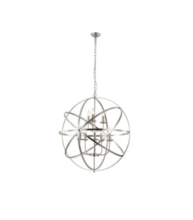 Orbit 8 Light Spherical Celling Pendant Satin Silver Metal-1