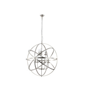 Orbit 8 Light Spherical Celling Pendant Satin Silver Metal-2
