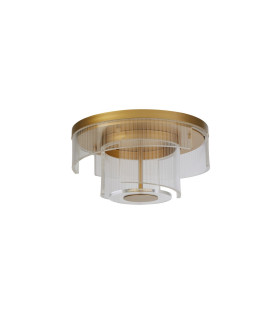 Deco LED Flush Light Gold Metal and Clear Acrylic-2
