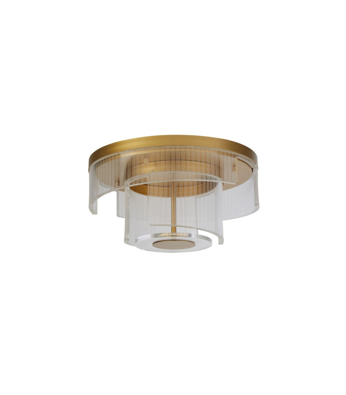 Deco LED Flush Light Gold Metal and Clear Acrylic-2