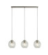 Balls 3 Light Bar Celling Pendant Chrome Metal & Clear Glass-1