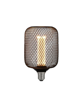 Wire Mesh Effect Drum Lamp Black Metal-1