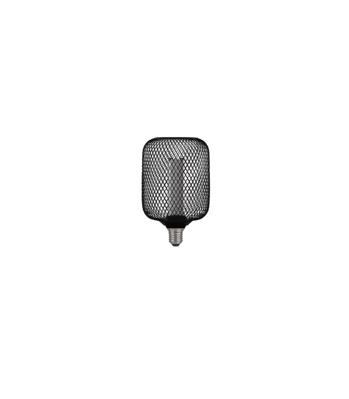 Wire Mesh Effect Drum Lamp Black Metal-2