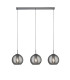 Balls 3 Light Bar Celling Pendant Chrome Metal & Smoked Glass-1