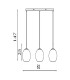 Balls 3 Light Bar Celling Pendant Chrome Metal & Smoked Glass