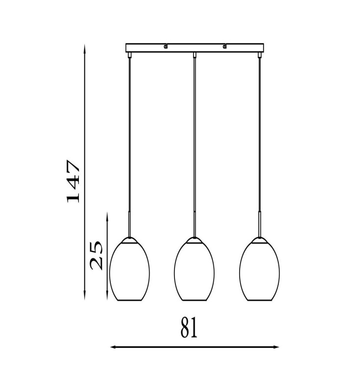 Balls 3 Light Bar Celling Pendant Chrome Metal & Smoked Glass