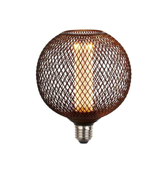Wire Mesh Effect Globe Lamp Black Metal-1