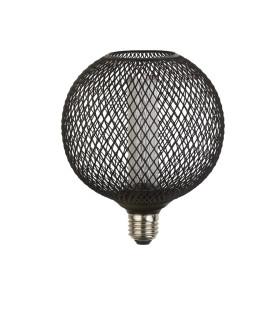 Wire Mesh Effect Globe Lamp Black Metal-2