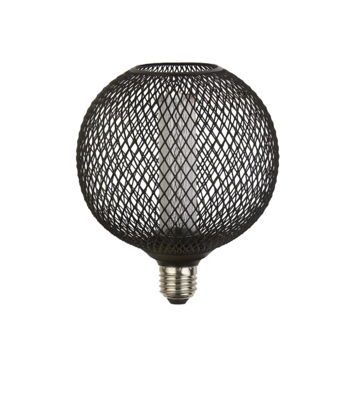 Wire Mesh Effect Globe Lamp Black Metal-2