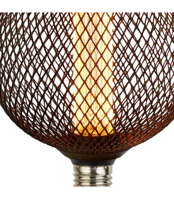 Wire Mesh Effect Globe Lamp Black Metal-3