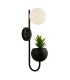 Lunar Wall Lamp Black Metal & Opal Glass-1