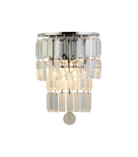 Empire 2 Light Wall Lamp Chrome with Clear Crystal-1