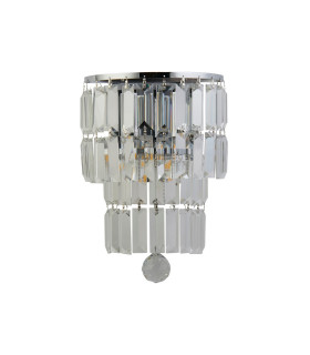 Empire 2 Light Wall Lamp Chrome with Clear Crystal-2