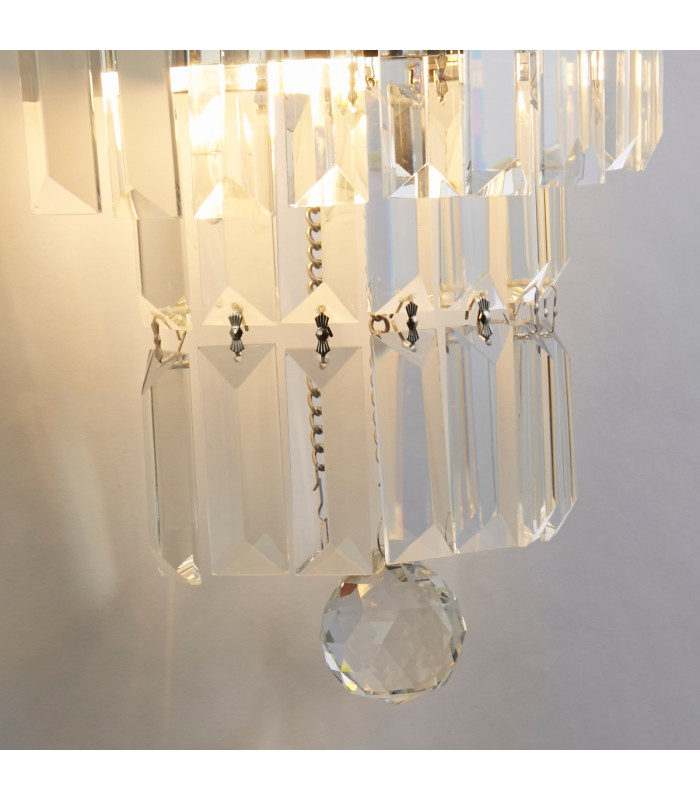 Empire 2 Light Wall Lamp Chrome with Clear Crystal-3