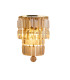 Empire 2 Light Wall Lamp Satin Brass Metal & Champagne Crystal-1