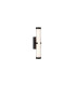 Clamp Wall Lamp Black Metal Ribbed Clear & Opal Diffuser-1