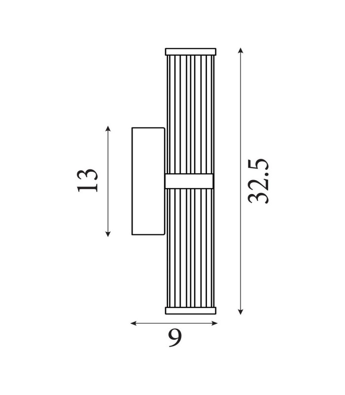 Clamp Wall Lamp Black Metal, Ribbed Clear & Opal Diffuser