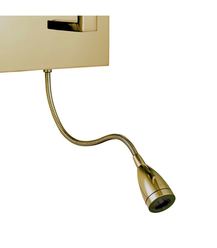Hotel Wall Lamp- Satin Brass Metal & White Fabric Shade-3
