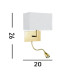 Hotel Wall Lamp- Satin Brass Metal & White Fabric Shade-4