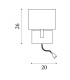Hotel Wall Lamp- Satin Brass Metal & White Fabric Shade