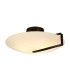 Sundial Flush Light Ceiling Light - Black Metal & Frosted Glass-1