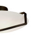 Sundial Flush Light Ceiling Light - Black Metal & Frosted Glass-3