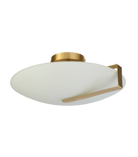 Sundial Flush Light Ceiling Light - Gold Metal & Frosted Glass-2