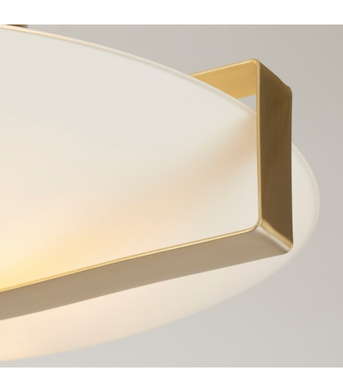 Sundial Flush Light Ceiling Light - Gold Metal & Frosted Glass-3